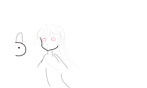 白猫红通的美少女和半脸的兔子